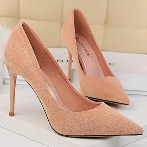 Women 3" pointed toe stiletto yellow heels | closed toe shallow stilettos