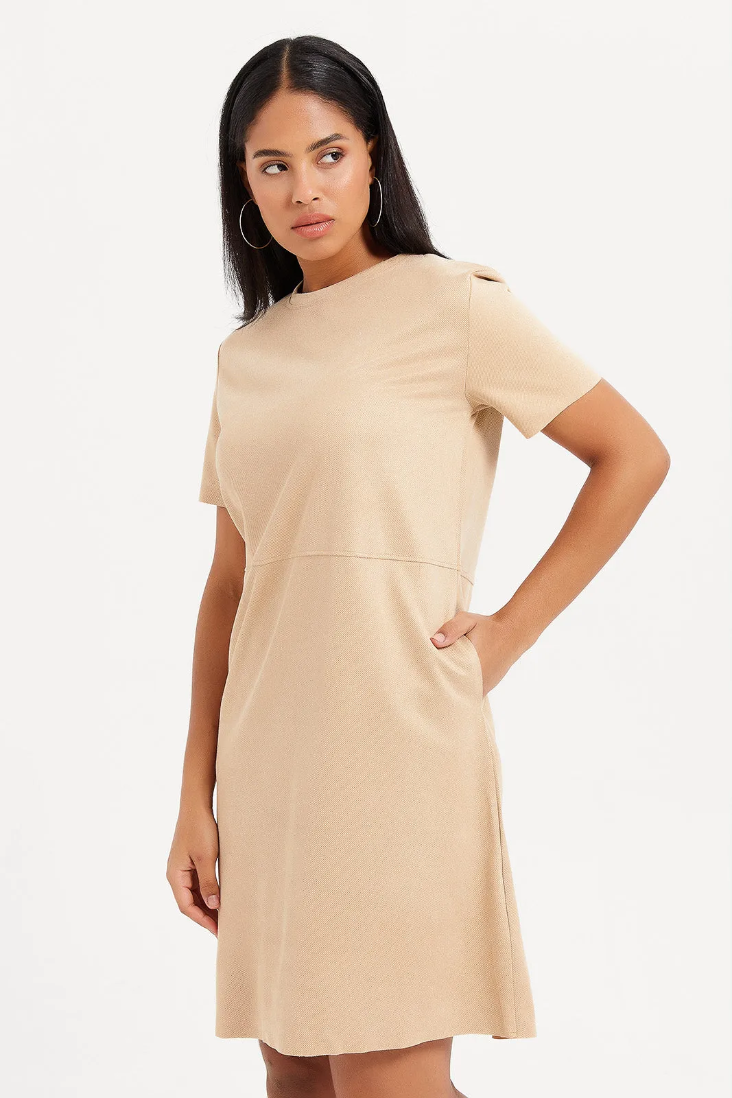 Women Beige Casual Dress