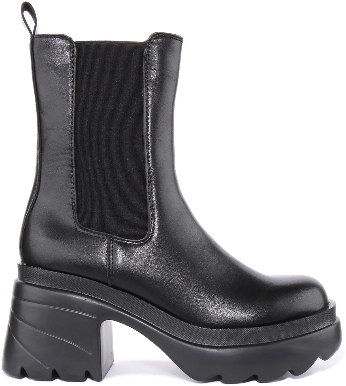 Womens Chunky Sole Chelsea Boot In Black