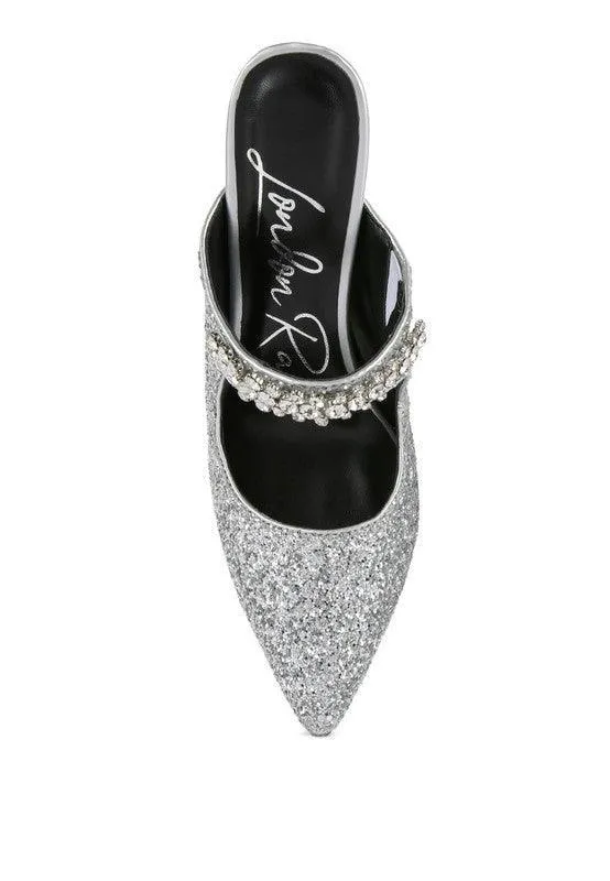 Zayden Cocktail Glitter Sparkle Pump Sandals