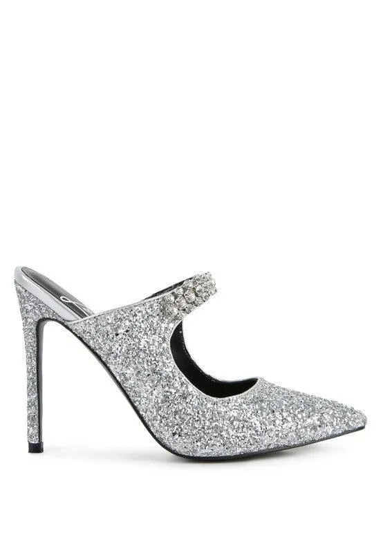 Zayden Cocktail Glitter Sparkle Pump Sandals