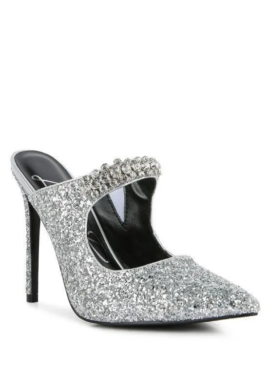 Zayden Cocktail Glitter Sparkle Pump Sandals