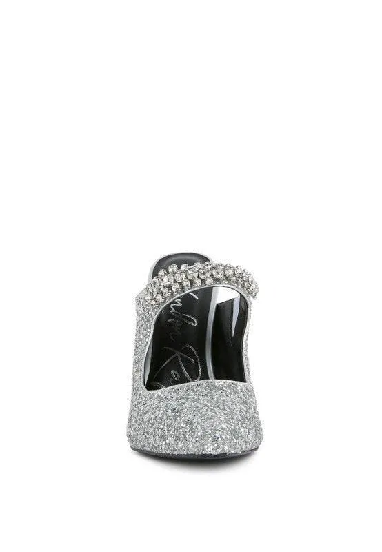 Zayden Cocktail Glitter Sparkle Pump Sandals