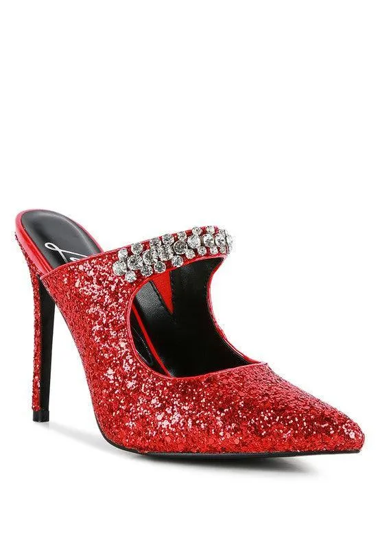 Zayden Cocktail Glitter Sparkle Pump Sandals