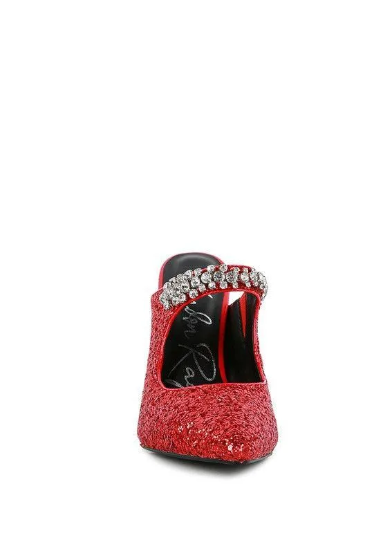 Zayden Cocktail Glitter Sparkle Pump Sandals