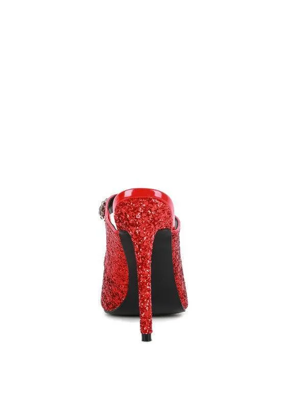 Zayden Cocktail Glitter Sparkle Pump Sandals