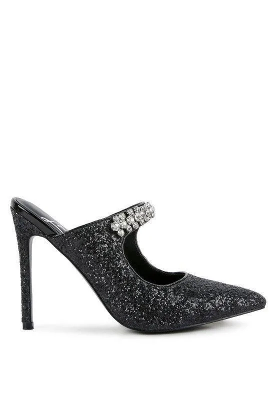 Zayden Cocktail Glitter Sparkle Pump Sandals